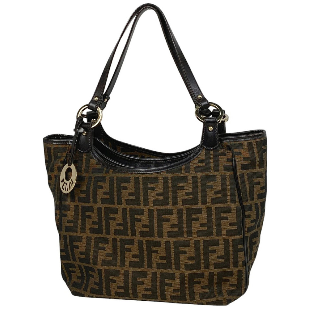 Fendi Zucca handbag tote bag canvas brown